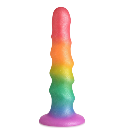 Zigzag Rainbow Silicone Dildo