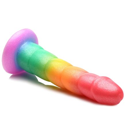 Swirl Rainbow Silicone Dildo