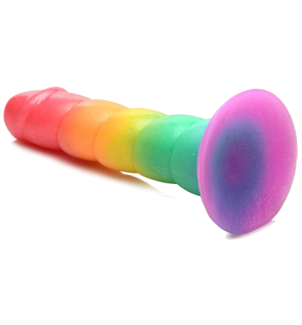 Swirl Rainbow Silicone Dildo