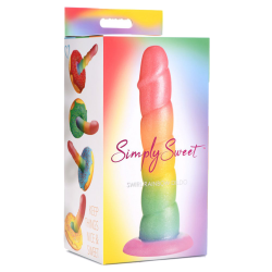 Swirl Rainbow Silicone Dildo