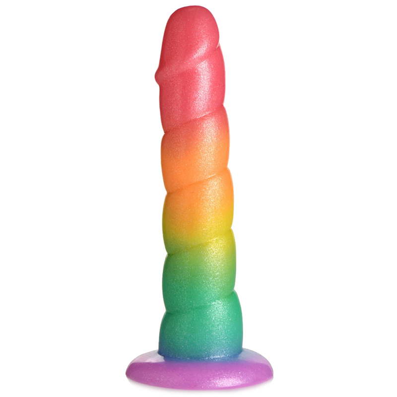 Swirl Rainbow Silicone Dildo