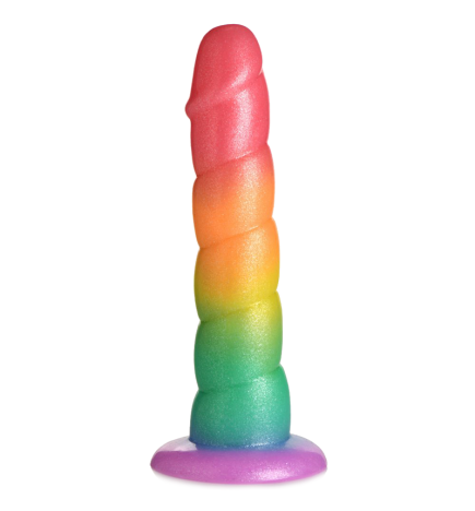 Swirl Rainbow Silicone Dildo