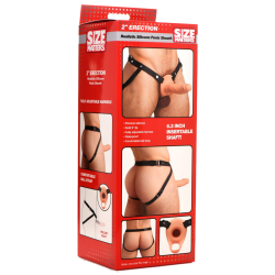 2 Inch Erection Realistic Silicone Penis Sheath - Light