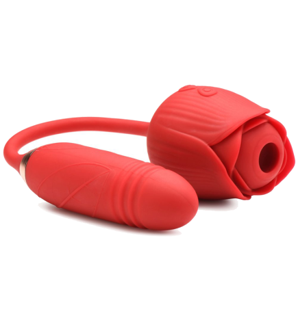 10X Romping Rose Suction and Thrusting Vibrator