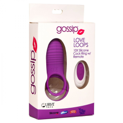 Love Loops 10X Silicone Cock Ring with Remote - Purple