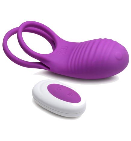 Love Loops 10X Silicone Cock Ring with Remote - Purple