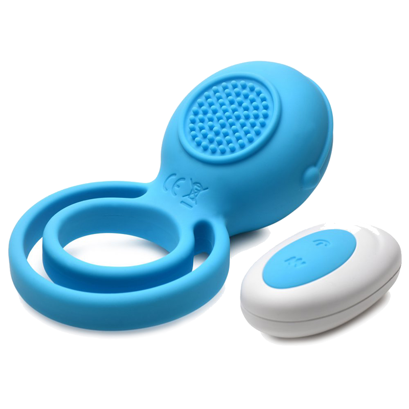 Love Loops 10X Silicone Cock Ring with Remote - Blue Love Loops 10X Silicone Cock Ring with Remote - Blue