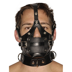 Strict Leather Premium Muzzle with Blindfold and Gags