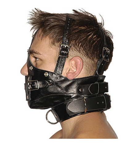 Strict Leather Premium Muzzle with Blindfold and Gags
