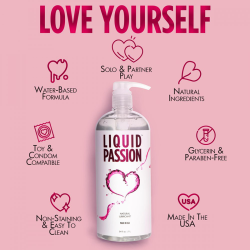 Liquid Passion Natural Lubricant - 8,16, 34 oz.