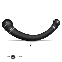10X Vibra-Crescent Vibrating Silicone Dual-Ended Dildo - Black