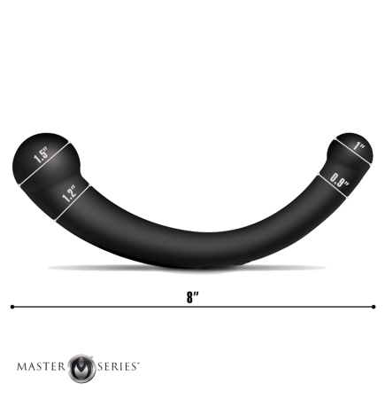 10X Vibra-Crescent Vibrating Silicone Dual-Ended Dildo - Black