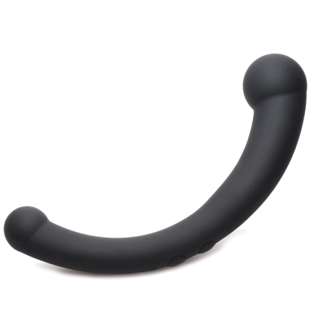 10X Vibra-Crescent Vibrating Silicone Dual-Ended Dildo - Black