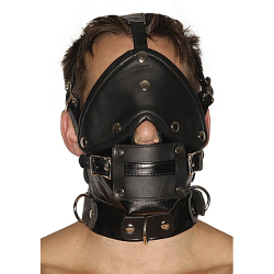 Strict Leather Premium Muzzle with Blindfold and Gags
