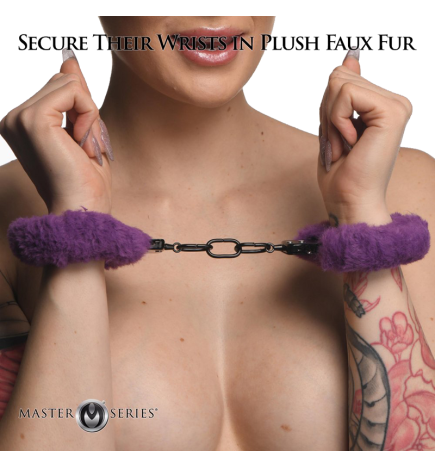 Cuffed in Fur Furry Handcuffs - Purple