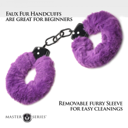 Cuffed in Fur Furry Handcuffs - Purple