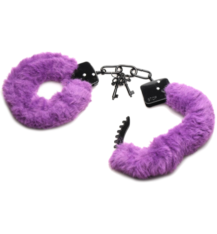 Cuffed in Fur Furry Handcuffs - Purple