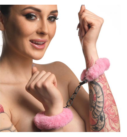 Cuffed in Fur Furry Handcuffs - Pink