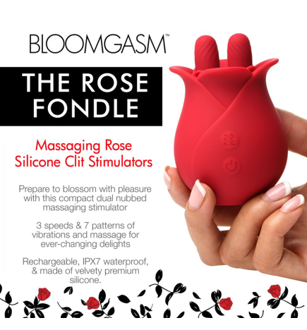 10X Fondle Massaging Rose Silicone Clit Stimulators