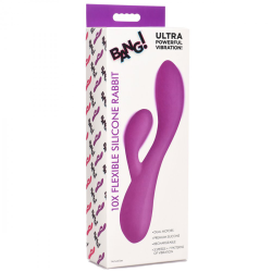 10X Flexible Silicone Rabbit Vibrator - Purple