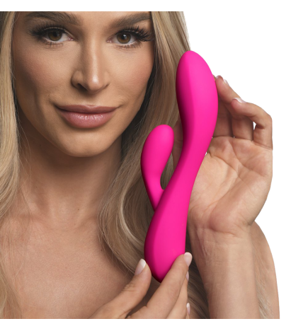 10X Flexible Silicone Rabbit Vibrator - Pink