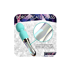 10X Turquoise Dual Ended Silicone and Glass Wand