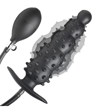 Ass Puffer Nubbed Inflatable Silicone Anal Plug
