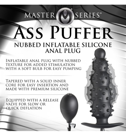 Ass Puffer Nubbed Inflatable Silicone Anal Plug
