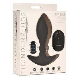 Rim Slide 10X Sliding Ring Silicone Butt Plug with Remote