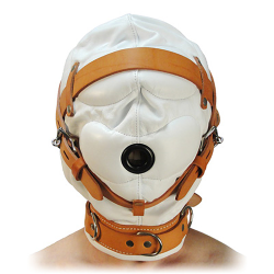 Strict Leather Total Sensory Deprivation White Leather Hood