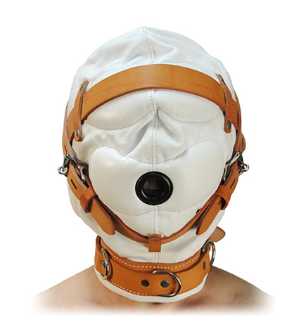 Strict Leather Total Sensory Deprivation White Leather Hood