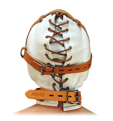 Strict Leather Total Sensory Deprivation White Leather Hood