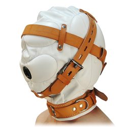 Strict Leather Total Sensory Deprivation White Leather Hood