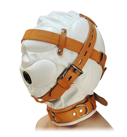 Strict Leather Total Sensory Deprivation White Leather Hood