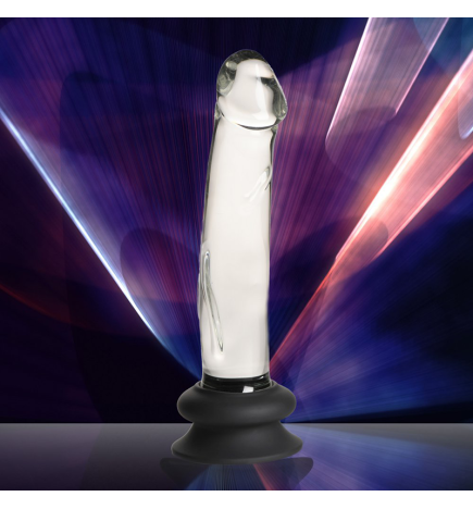 Glass Dildo with Silicone Base - 7.6 Inch