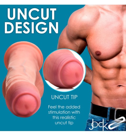 8.7 Inch Dual Density Uncut Dildo with Balls
