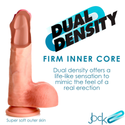 8.7 Inch Dual Density Uncut Dildo with Balls